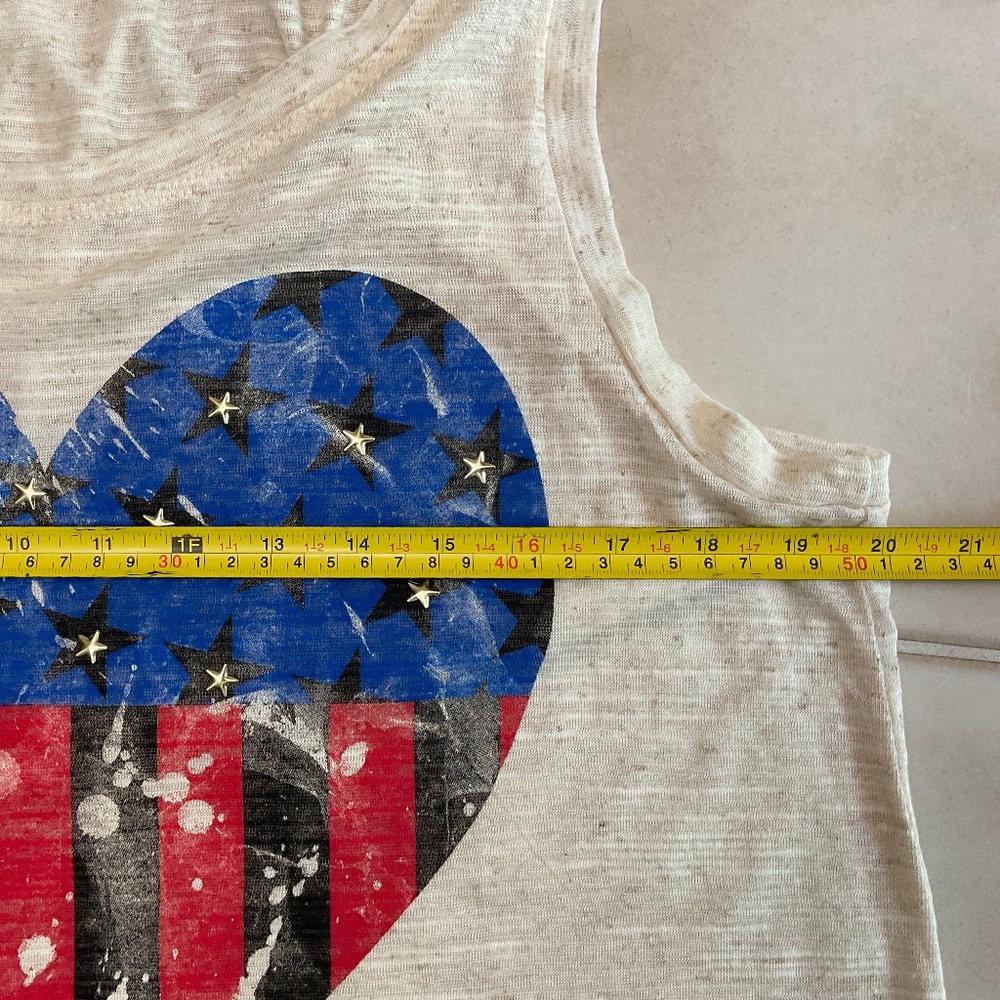 Charlotte Russe Patriotic Heart Graphic Tank Top – Size Large Juniors Y2K - Picture 8 of 9